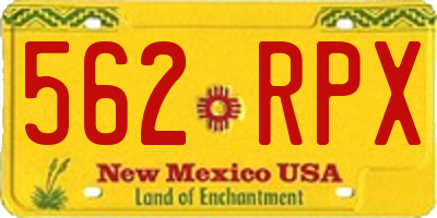 NM license plate 562RPX