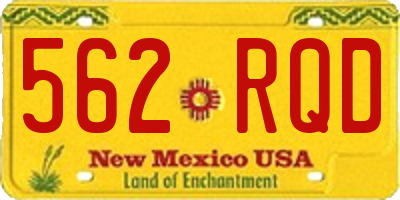NM license plate 562RQD