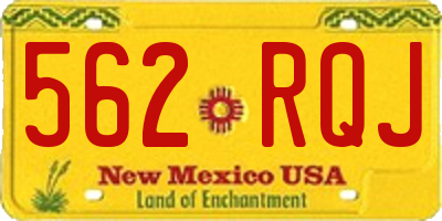 NM license plate 562RQJ