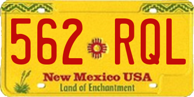 NM license plate 562RQL