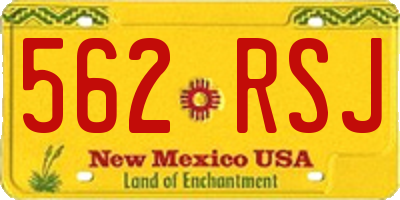 NM license plate 562RSJ
