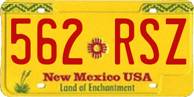 NM license plate 562RSZ