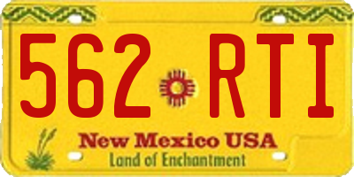 NM license plate 562RTI
