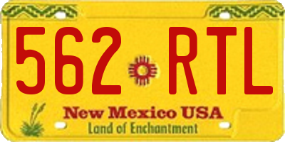 NM license plate 562RTL