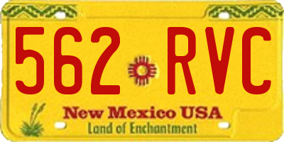 NM license plate 562RVC