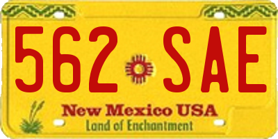 NM license plate 562SAE