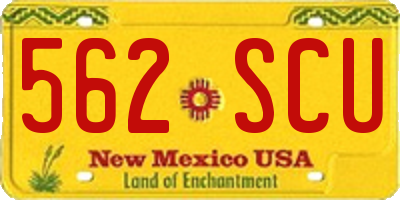 NM license plate 562SCU