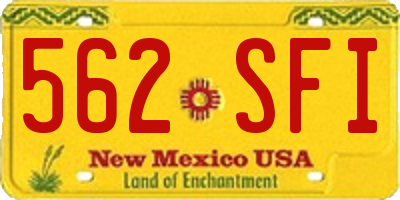 NM license plate 562SFI