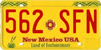 NM license plate 562SFN
