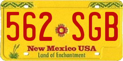 NM license plate 562SGB