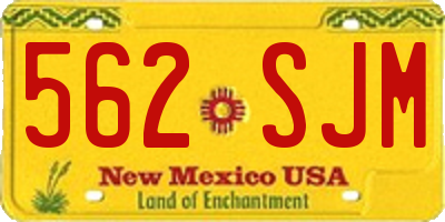 NM license plate 562SJM