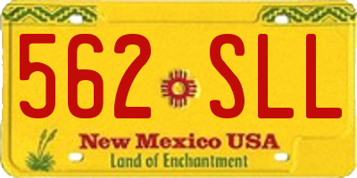 NM license plate 562SLL