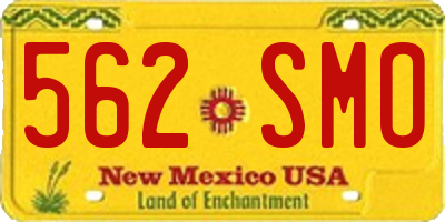 NM license plate 562SMO