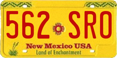 NM license plate 562SRO