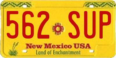 NM license plate 562SUP