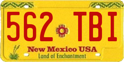 NM license plate 562TBI