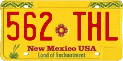 NM license plate 562THL