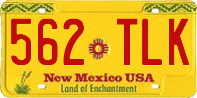 NM license plate 562TLK