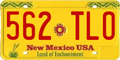 NM license plate 562TLO