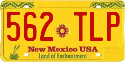NM license plate 562TLP