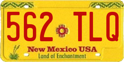 NM license plate 562TLQ