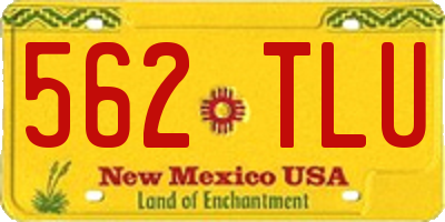 NM license plate 562TLU