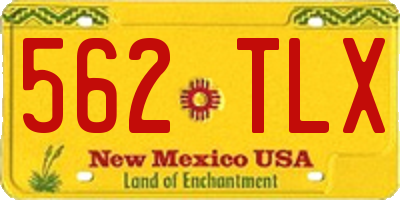 NM license plate 562TLX