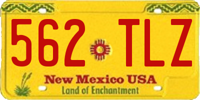 NM license plate 562TLZ