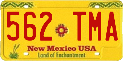 NM license plate 562TMA