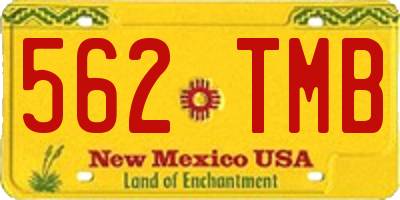 NM license plate 562TMB