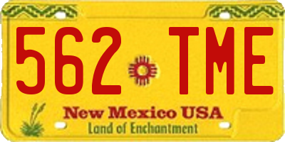 NM license plate 562TME