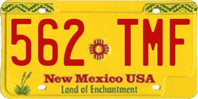 NM license plate 562TMF