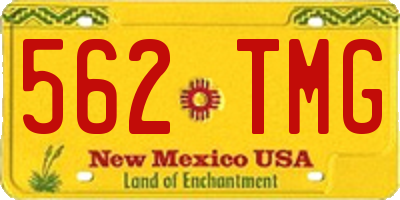 NM license plate 562TMG