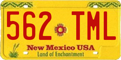 NM license plate 562TML