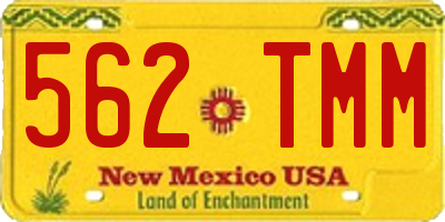 NM license plate 562TMM