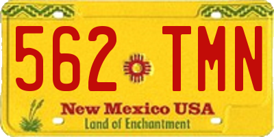 NM license plate 562TMN