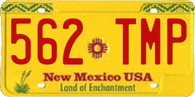 NM license plate 562TMP