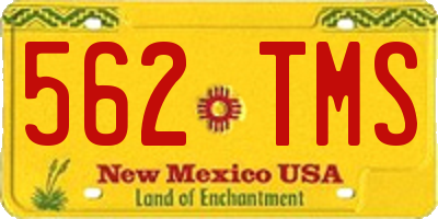 NM license plate 562TMS
