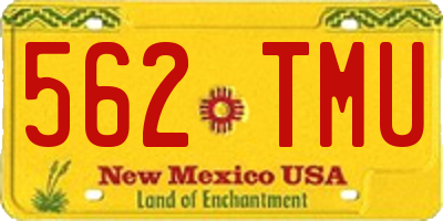 NM license plate 562TMU