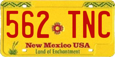 NM license plate 562TNC