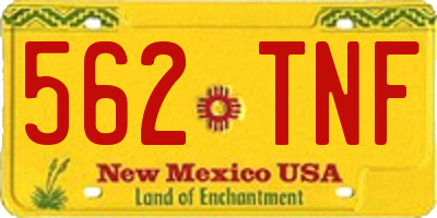 NM license plate 562TNF