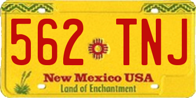 NM license plate 562TNJ