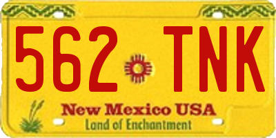 NM license plate 562TNK