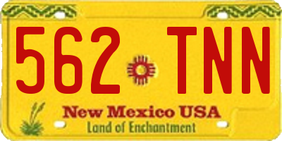 NM license plate 562TNN