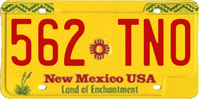 NM license plate 562TNO