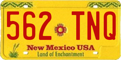 NM license plate 562TNQ