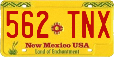 NM license plate 562TNX