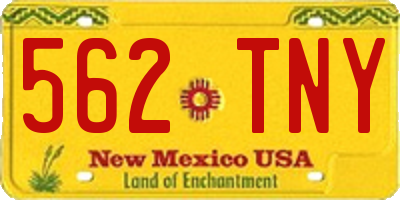 NM license plate 562TNY