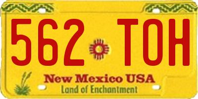 NM license plate 562TOH