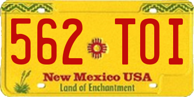NM license plate 562TOI